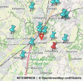 Mappa Via della Pace, 20866 Carnate MB, Italia (2.08267)