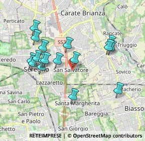 Mappa Via Umbria, 20831 Seregno MB, Italia (1.85529)