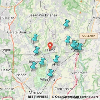 Mappa Vicolo Prestino, 20855 Lesmo MB, Italia (3.78636)