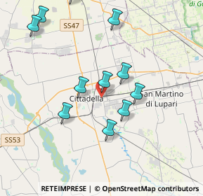 Mappa Via Rometta all'Olmo, 35013 Cittadella PD, Italia (3.88364)