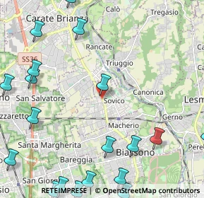 Mappa Viale Monza, 20845 Sovico MB, Italia (3.342)