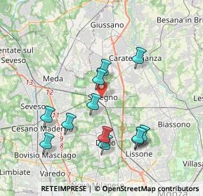 Mappa Via Medici da Seregno, 20831 Seregno MB, Italia (3.7125)