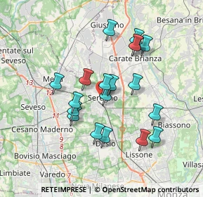 Mappa Via Medici da Seregno, 20831 Seregno MB, Italia (3.19)