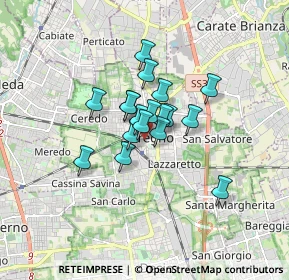 Mappa Via Medici da Seregno, 20831 Seregno MB, Italia (1.01167)