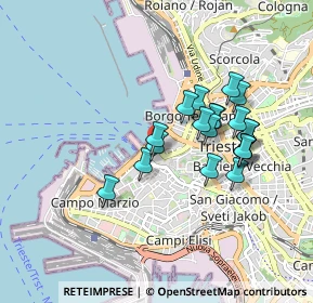 Mappa Via dell'Orologio, 34121 Trieste TS, Italia (0.7575)