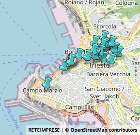 Mappa Via dell'Orologio, 34121 Trieste TS, Italia (0.7565)
