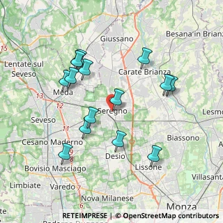 Mappa Piazza Italia, 20831 Seregno MB, Italia (3.698)