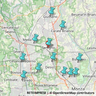 Mappa Piazza Italia, 20831 Seregno MB, Italia (4.8025)