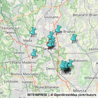 Mappa Piazza Italia, 20831 Seregno MB, Italia (3.483)