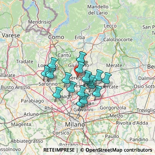 Mappa Piazza Italia, 20831 Seregno MB, Italia (9.6565)