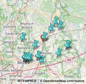 Mappa Via Piave, 20865 Usmate Velate MB, Italia (7.731)