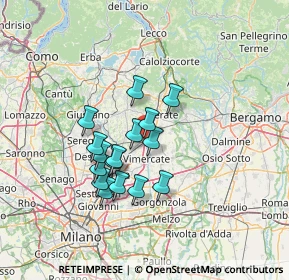 Mappa Via Piave, 20865 Usmate Velate MB, Italia (10.78125)