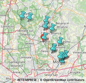 Mappa Via Ballerini, 20831 Seregno MB, Italia (6.89333)