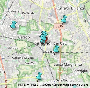 Mappa Viale dei Giardini, 20813 Seregno MB, Italia (1.93636)