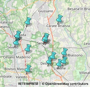 Mappa Viale dei Giardini, 20813 Seregno MB, Italia (3.925)