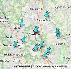 Mappa Viale dei Giardini, 20813 Seregno MB, Italia (3.70333)