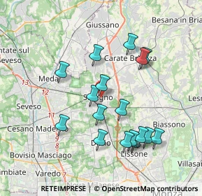 Mappa Viale dei Giardini, 20813 Seregno MB, Italia (3.58588)