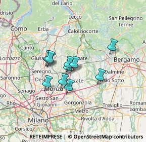 Mappa 20866 Carnate MB, Italia (9.47727)