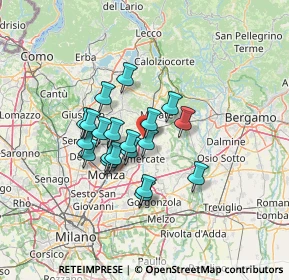 Mappa 20866 Carnate MB, Italia (10.1675)