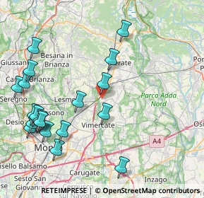 Mappa 20866 Carnate MB, Italia (9.8945)