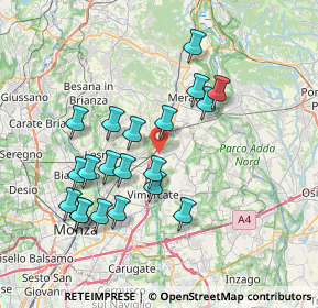 Mappa 20866 Carnate MB, Italia (7.0965)