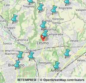 Mappa Via Alessandro Manzoni, 20855 Lesmo MB, Italia (2.56083)