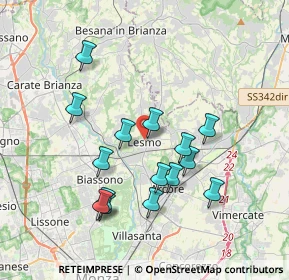 Mappa Via Alessandro Manzoni, 20855 Lesmo MB, Italia (3.50267)