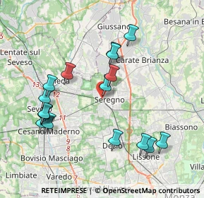 Mappa Via Fratelli Sabatelli, 20831 Seregno MB, Italia (4.05471)