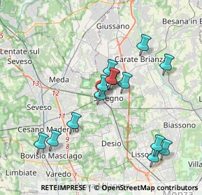 Mappa Via Fratelli Sabatelli, 20831 Seregno MB, Italia (3.56643)