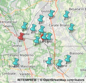 Mappa Via Fratelli Sabatelli, 20831 Seregno MB, Italia (3.69067)