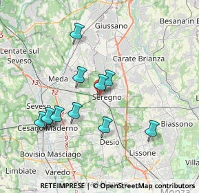 Mappa Via Fratelli Sabatelli, 20831 Seregno MB, Italia (3.49273)