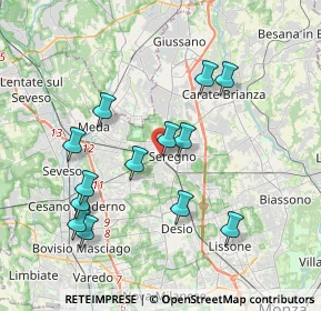 Mappa Via Fratelli Sabatelli, 20831 Seregno MB, Italia (3.72462)
