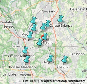 Mappa Via Andrea Appiani, 20831 Seregno MB, Italia (3.10833)