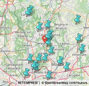Mappa 20038 Seregno MB, Italia (8.5565)