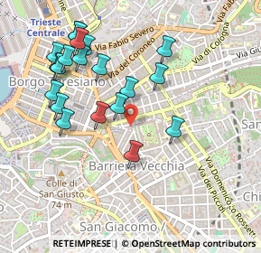 Mappa Via Emo Tarabocchia, 34125 Trieste TS, Italia (0.501)