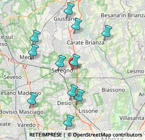 Mappa 20091 Seregno MB, Italia (4.465)