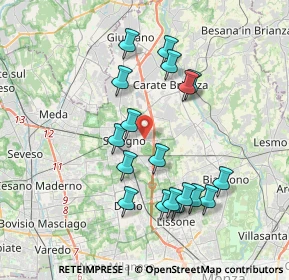 Mappa 20091 Seregno MB, Italia (3.61111)