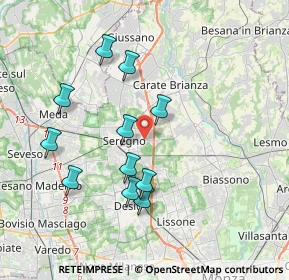 Mappa 20091 Seregno MB, Italia (3.55182)