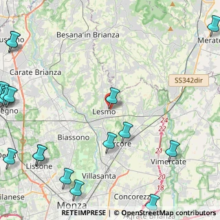 Mappa Via Alberto da Giussano, 20855 Lesmo MB, Italia (7.19444)