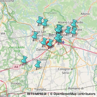 Mappa A4 Torino - Trieste, 24044 Bergamo BG, Italia (6.38733)