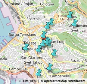 Mappa Via Michelangelo Buonarroti, 34125 Trieste TS, Italia (0.77786)