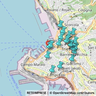 Mappa Riva del Mandracchio, 34123 Trieste TS, Italia (0.8615)