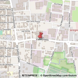 Mappa Via Montello, 50, 20831 Seregno, Monza e Brianza (Lombardia)