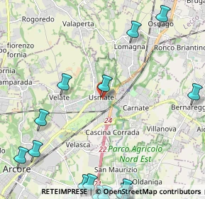 Mappa V. Trieste, 20865 Usmate Velate MB, Italia (3.4745)