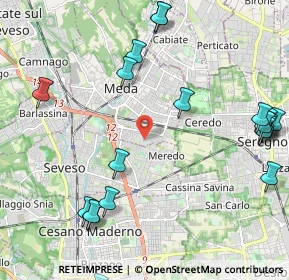 Mappa Via Arno, 20821 Meda MB, Italia (2.775)