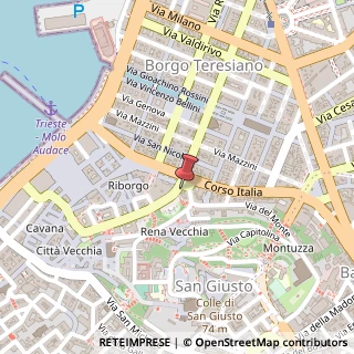 Mappa Largo Riborgo, 2, 34121 Trieste, Trieste (Friuli-Venezia Giulia)