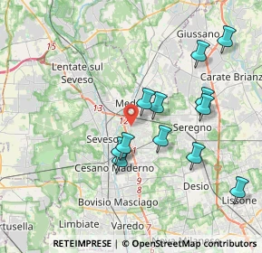 Mappa Via Mestre, 20821 Meda MB, Italia (3.67417)