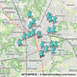 Mappa Via Mestre, 20821 Meda MB, Italia (1.7245)