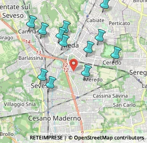 Mappa Via Mestre, 20821 Meda MB, Italia (1.9225)