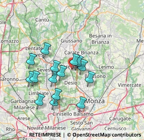 Mappa Via Sebastian Bach, 20831 Seregno MB, Italia (6.33933)